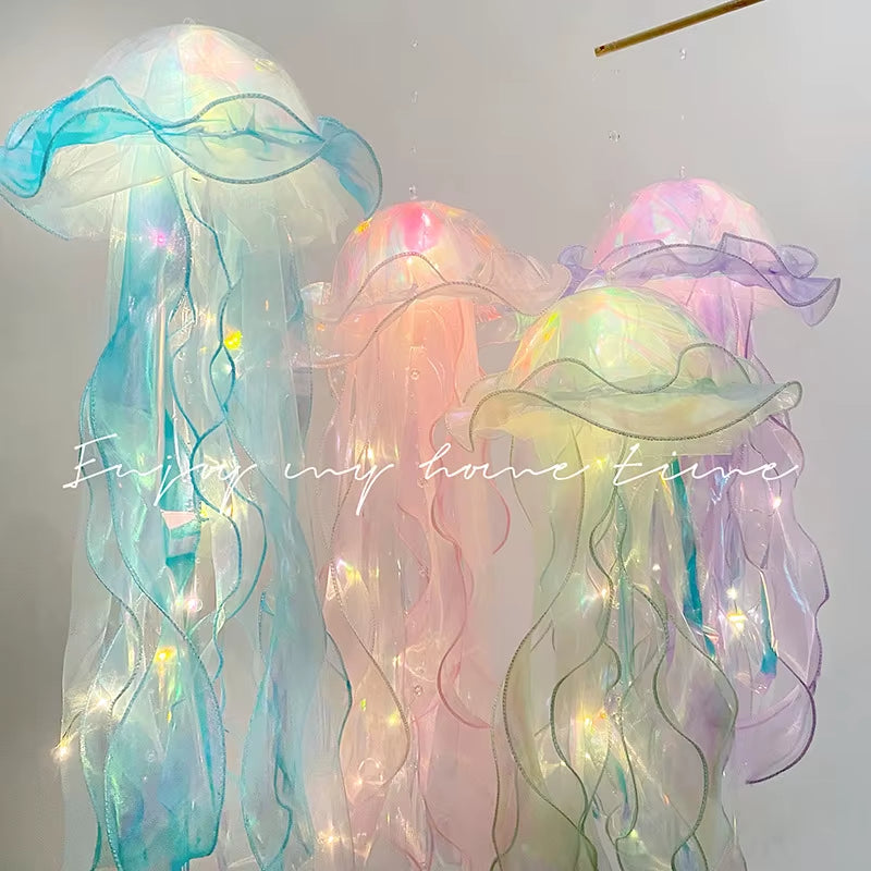 22*55Cm Colorful Jellyfish Lantern Ocean Animals Happy under the Sea Theme Birthday Party Decor Jellyfish Lantern Photo Props