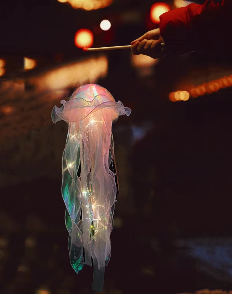 22*55Cm Colorful Jellyfish Lantern Ocean Animals Happy under the Sea Theme Birthday Party Decor Jellyfish Lantern Photo Props